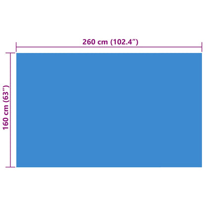 Rechteckige Pool-Abdeckung 260 X 160 Cm Pe Blau