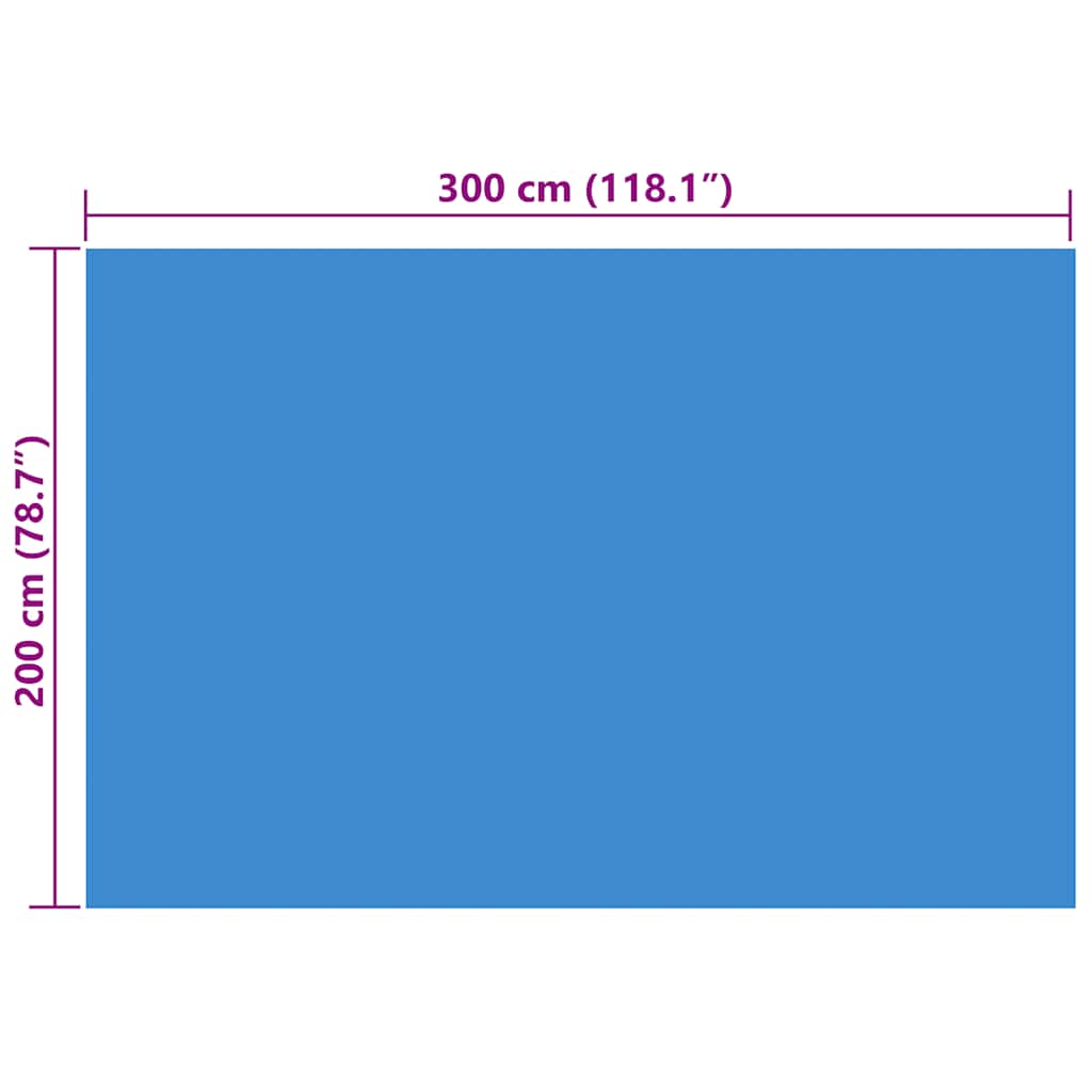 Rechteckige Pool-Abdeckung Pe 300 X 200 Cm Blau