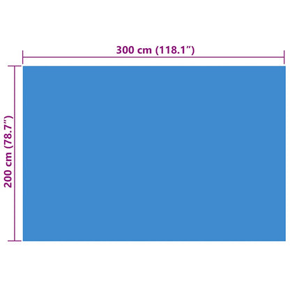Rechteckige Pool-Abdeckung Pe 300 X 200 Cm Blau