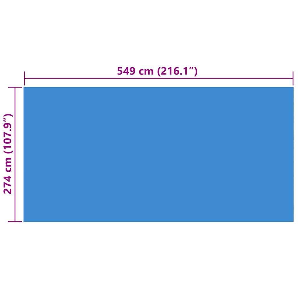 Rechteckige Pool-Abdeckung Pe 549 X 274 Cm Blau
