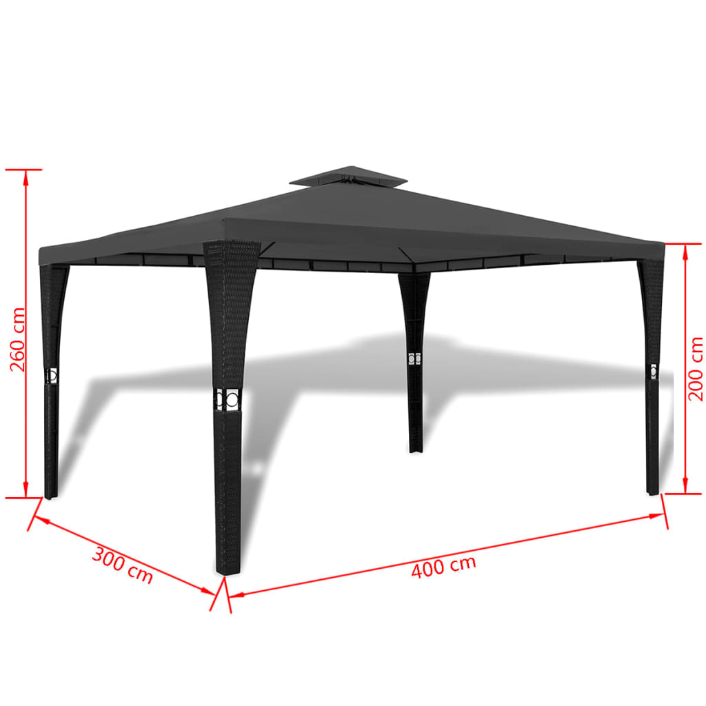 Gartenpavillon Mit Dach 3 X 4 M Dunkel
