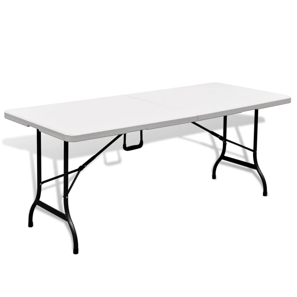 Gartentisch Klappbar Weiß 180×75×74 Cm Hdpe