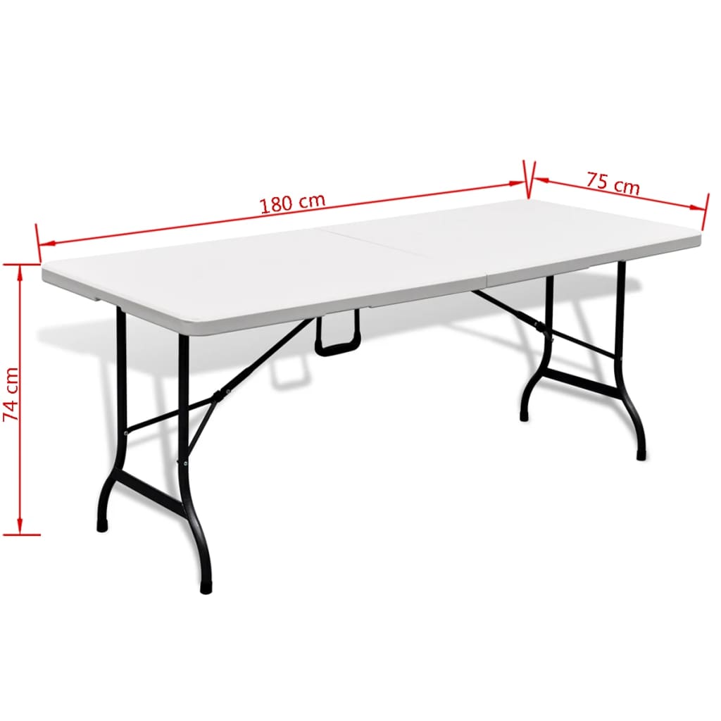 Gartentisch Klappbar Weiß 180×75×74 Cm Hdpe