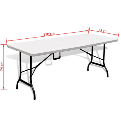 Gartentisch Klappbar Weiß 180×75×74 Cm Hdpe