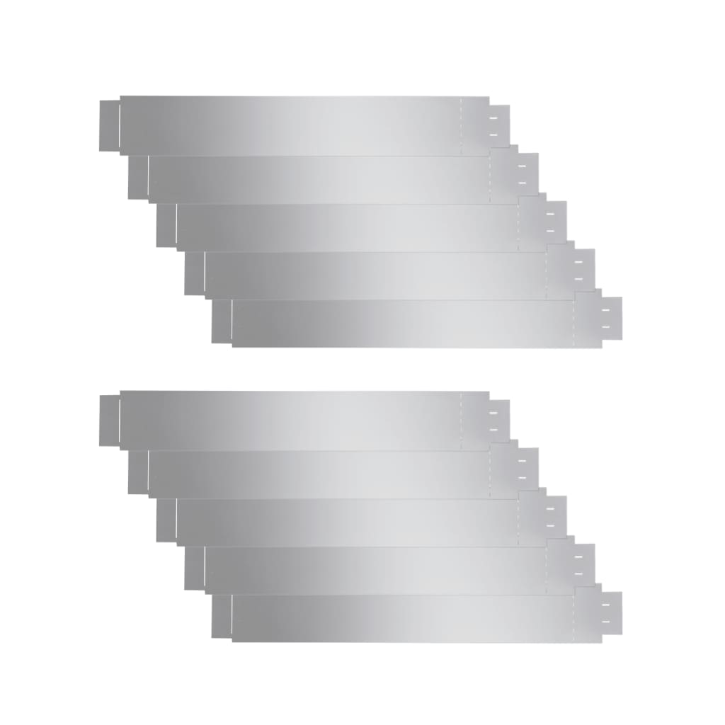 Flexible Rasenkante 10-Er Set Verzinkter Stahl