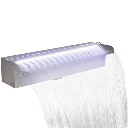 Pool-Wasserfall Fontäne Mit Leds Rechteckig Edelstahl