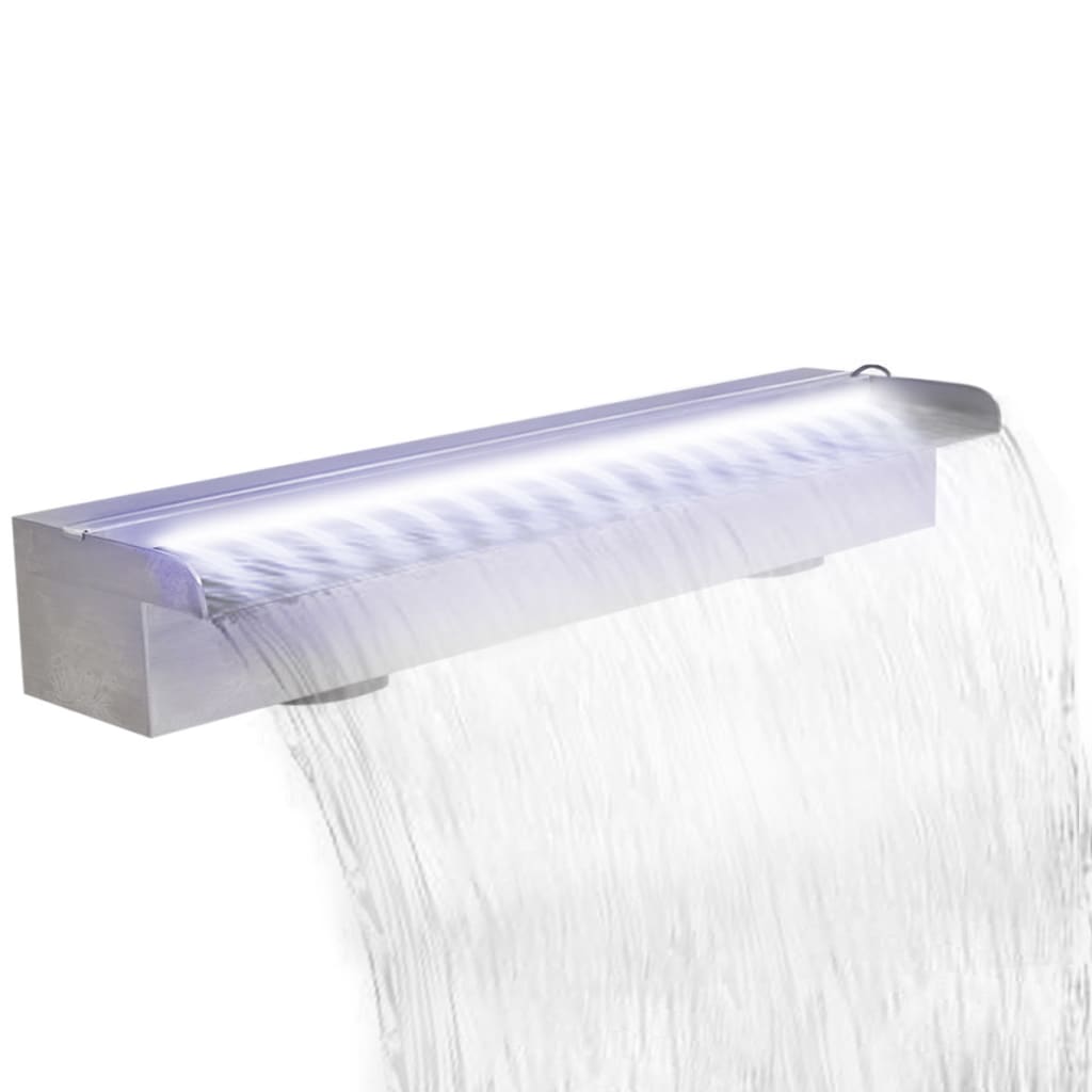 Pool-Wasserfall Fontäne Mit Leds Rechteckig Edelstahl