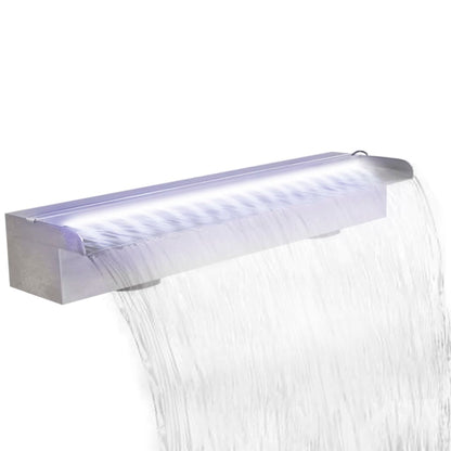 Pool-Wasserfall Fontäne Mit Leds Rechteckig Edelstahl