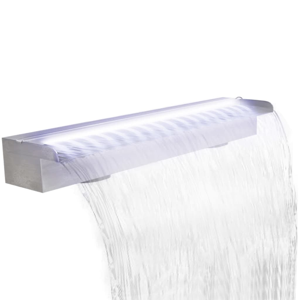 Pool-Wasserfall Fontäne Mit Leds Rechteckig Edelstahl