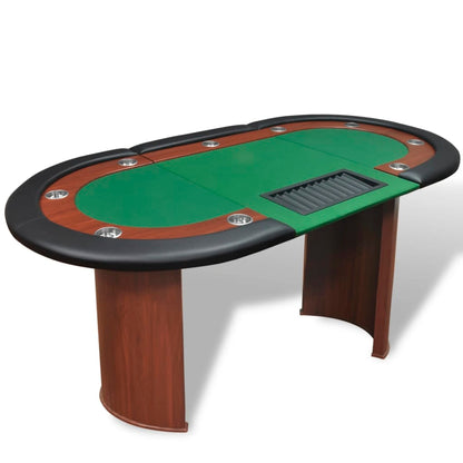 Pokertisch Für 10 Spieler Mit Dealerbereich Und Chipablage Grün