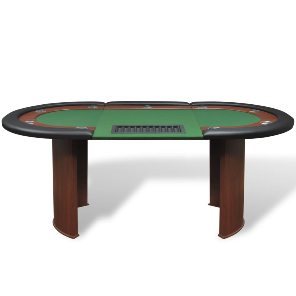 Pokertisch Für 10 Spieler Mit Dealerbereich Und Chipablage Grün