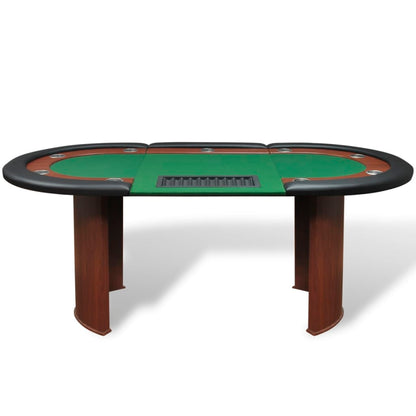Pokertisch Für 10 Spieler Mit Dealerbereich Und Chipablage Grün