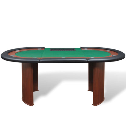 Pokertisch Für 10 Spieler Mit Dealerbereich Und Chipablage Grün