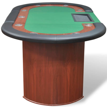 Pokertisch Für 10 Spieler Mit Dealerbereich Und Chipablage Grün