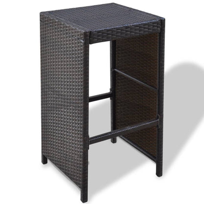 7-Tlg. Gartenbar-Set Mit Auflagen Poly Rattan