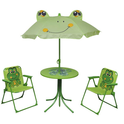 3-Tlg. Garten-Bistro-Set Für Kinder Mit Sonnenschirm
