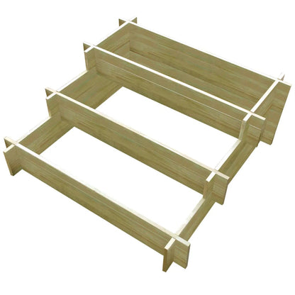 3-Stufiger Pflanzkübel 90 X 90 X 35 Cm Holz Imprägniert