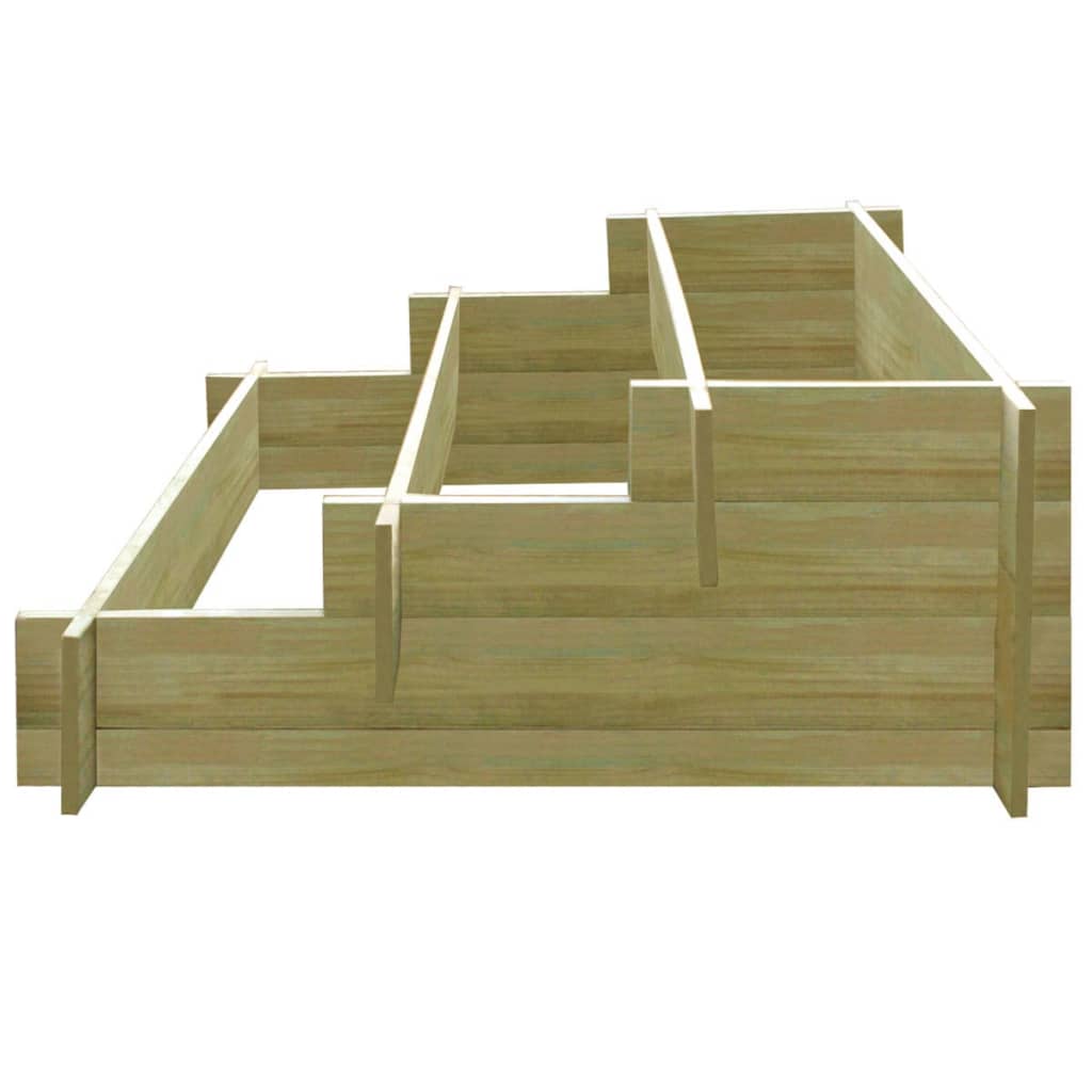 3-Stufiger Pflanzkübel 90 X 90 X 35 Cm Holz Imprägniert