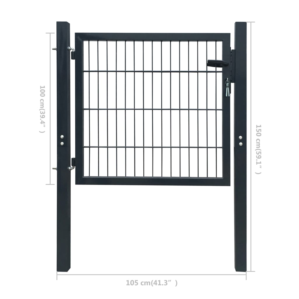 Zauntor Stahl 100X100 Cm