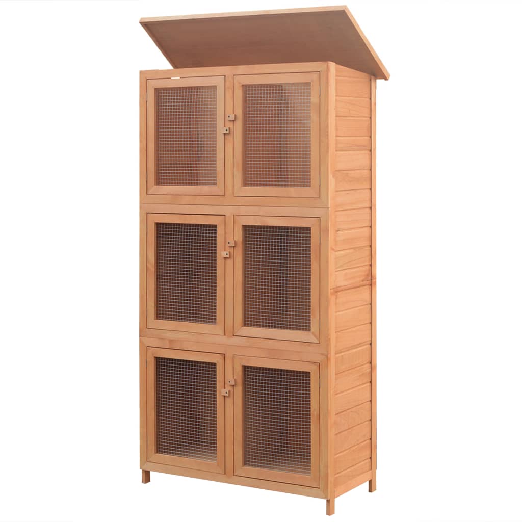 Kleintier-/Kaninchenstall 6 Boxen Holz