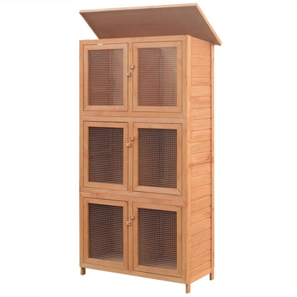 Kleintier-/Kaninchenstall 6 Boxen Holz