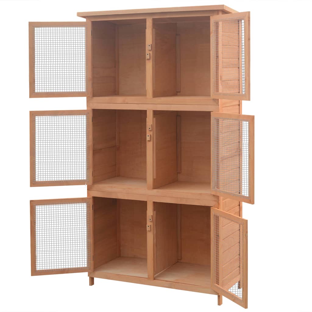 Kleintier-/Kaninchenstall 6 Boxen Holz