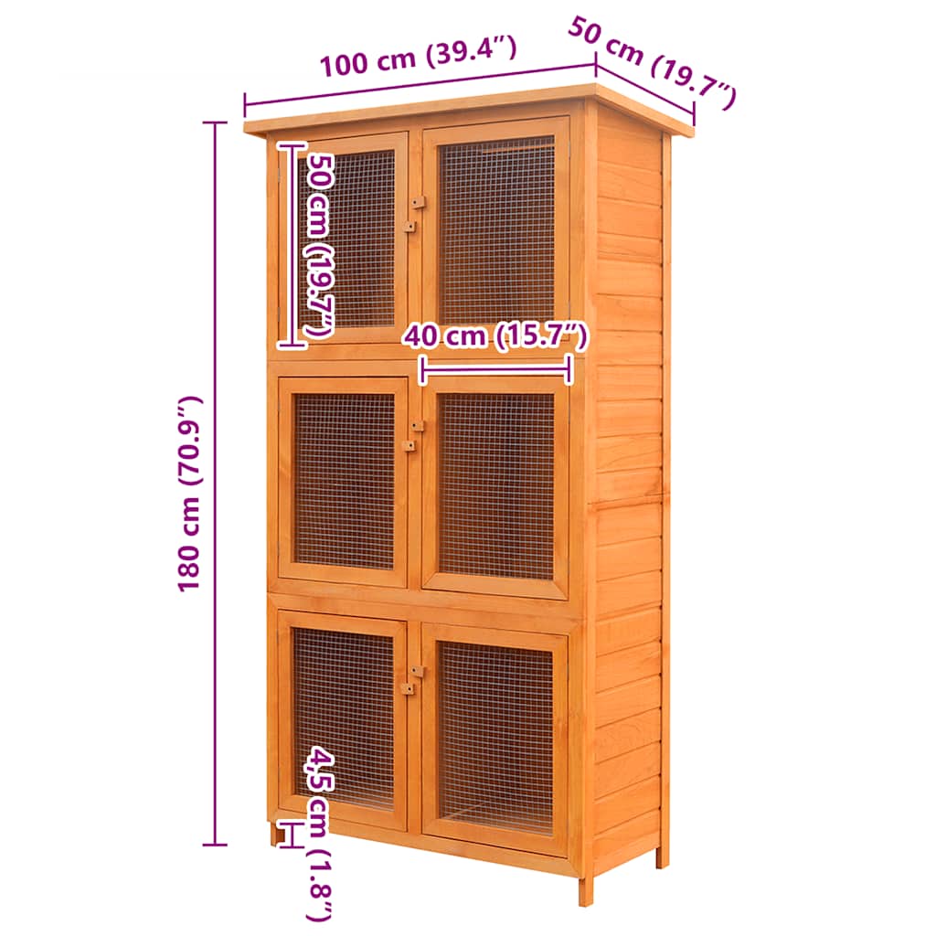 Kleintier-/Kaninchenstall 6 Boxen Holz