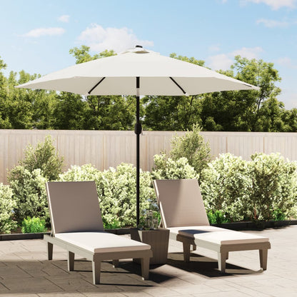 Sonnenschirm Mit Led-Leuchten Und Stahlmast 300 Cm