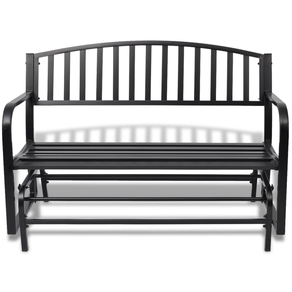 Schaukelbank Schwarz Stahl Taupe