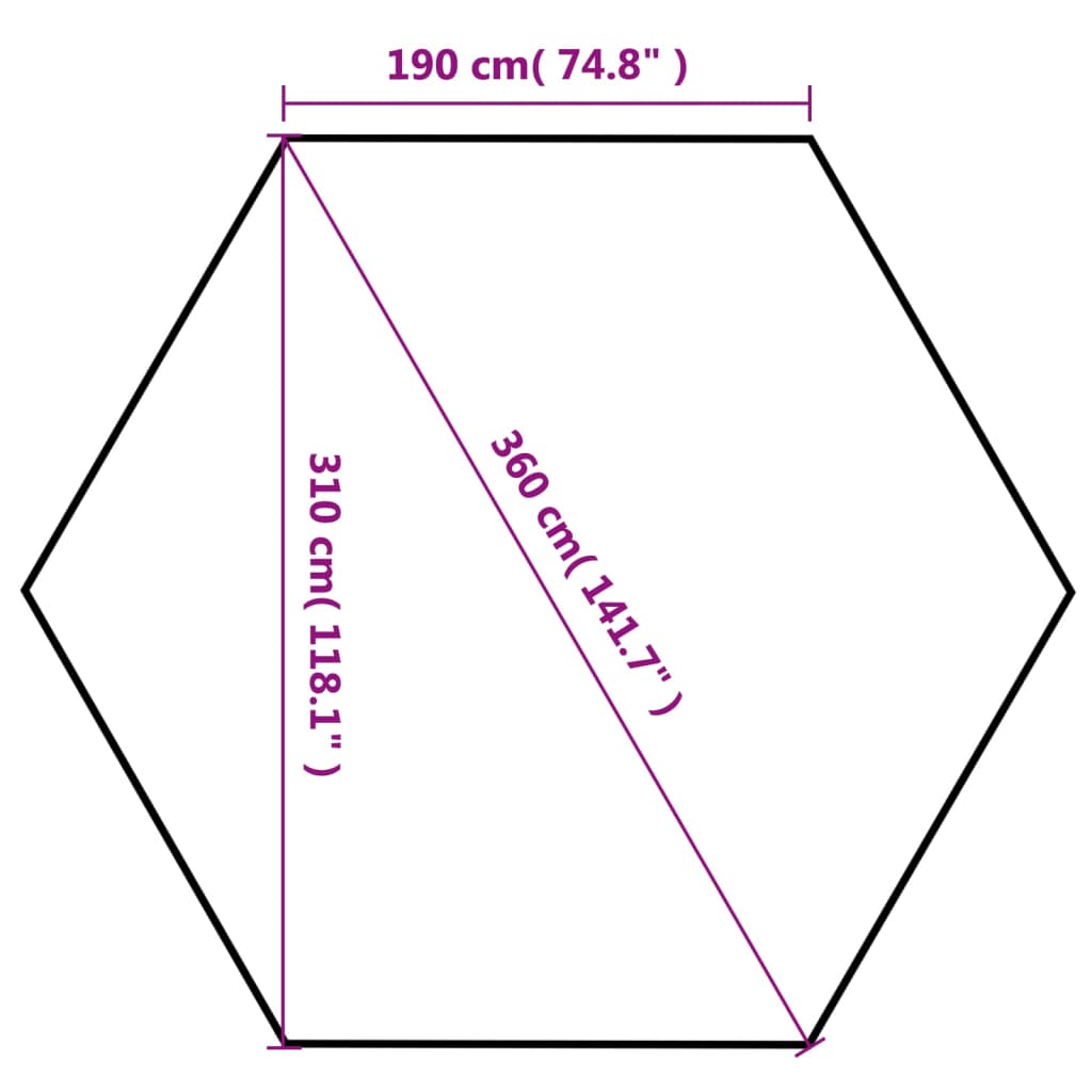 Pop-Up-Partyzelt Hexagonal Faltbar 3,6X3,1 M