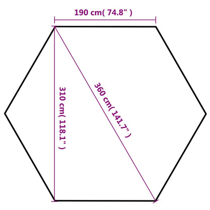 Pop-Up-Partyzelt Hexagonal Faltbar 3,6X3,1 M