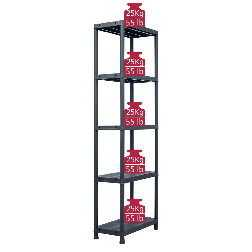 Lagerregal Schwarz 125 Kg Kunststoff
