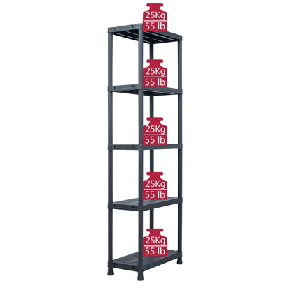 Lagerregal Schwarz 125 Kg Kunststoff