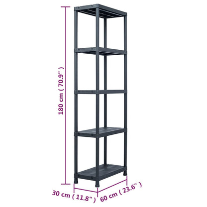 Lagerregal Schwarz 125 Kg Kunststoff