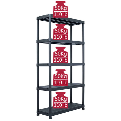 Lagerregal Schwarz 250 Kg Kunststoff