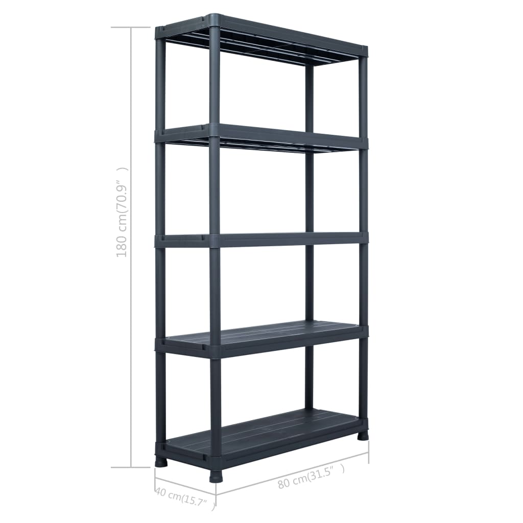 Lagerregal Schwarz 250 Kg Kunststoff