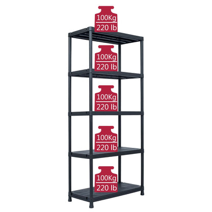 Lagerregal Schwarz 500 Kg Kunststoff