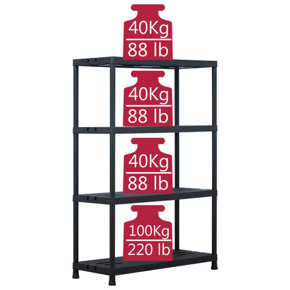 Lagerregal Schwarz 220 Kg Kunststoff