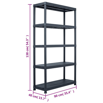 Lagerregal Schwarz 220 Kg Kunststoff