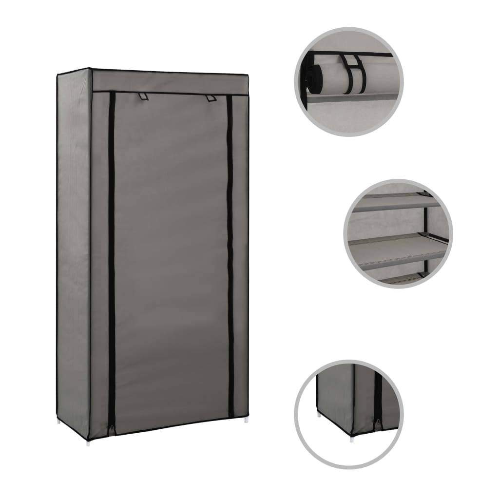 Schuhschrank Mit Abdeckung 58 X 28 X 106 Cm Stoff
