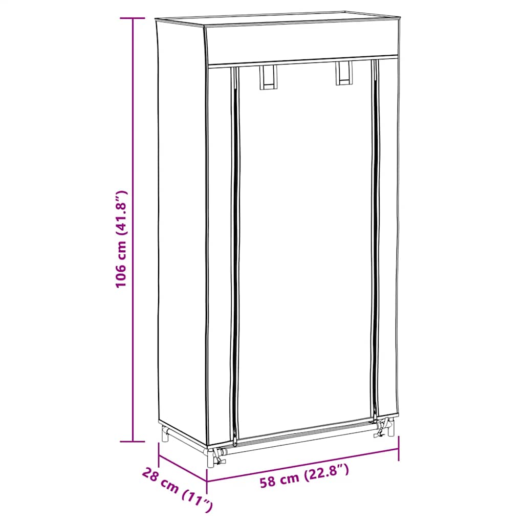 Schuhschrank Mit Abdeckung 58 X 28 X 106 Cm Stoff