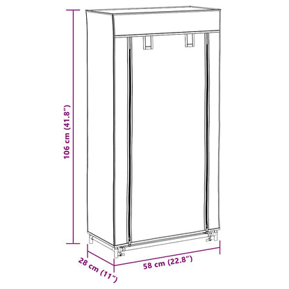 Schuhschrank Mit Abdeckung 58 X 28 X 106 Cm Stoff