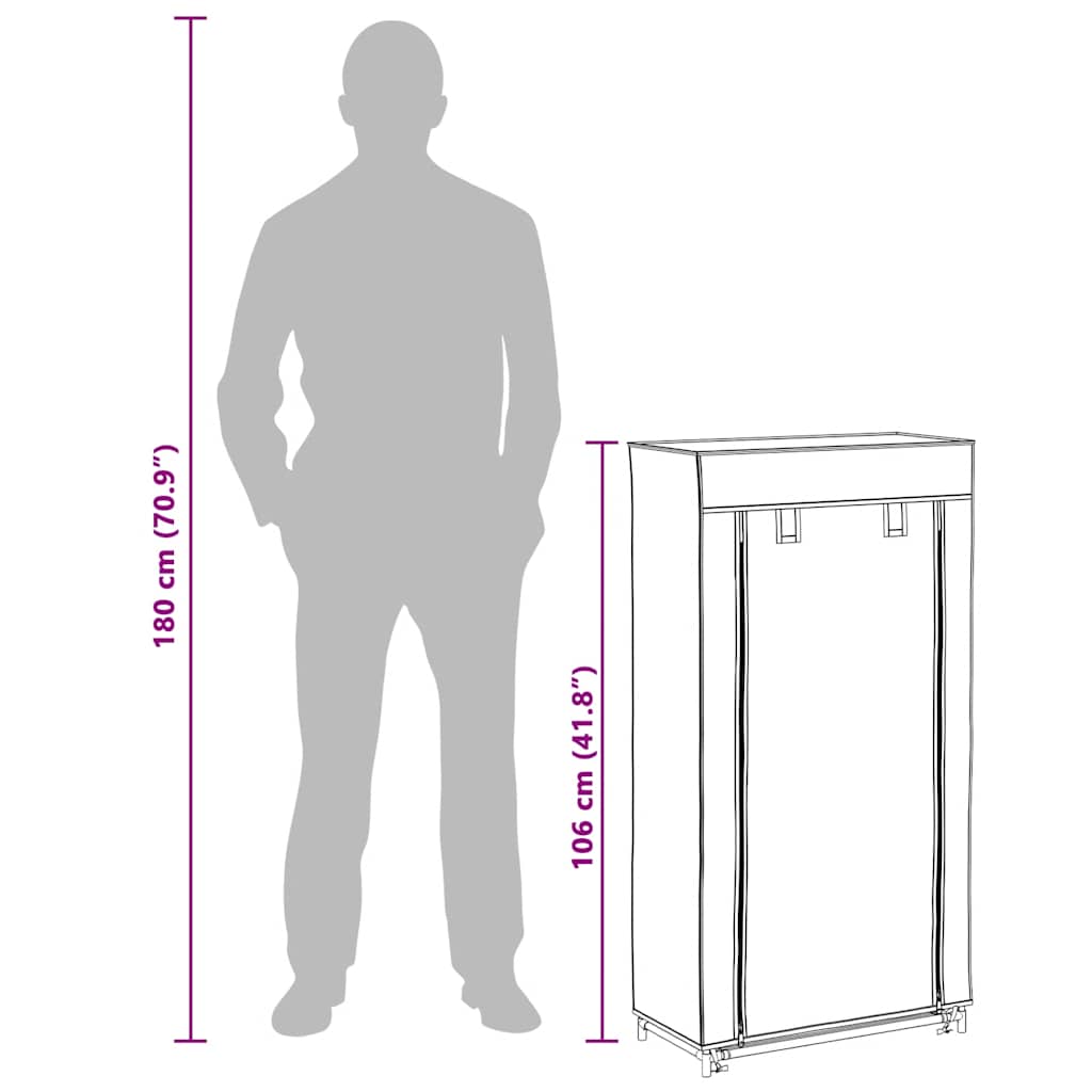 Schuhschrank Mit Abdeckung 58 X 28 X 106 Cm Stoff
