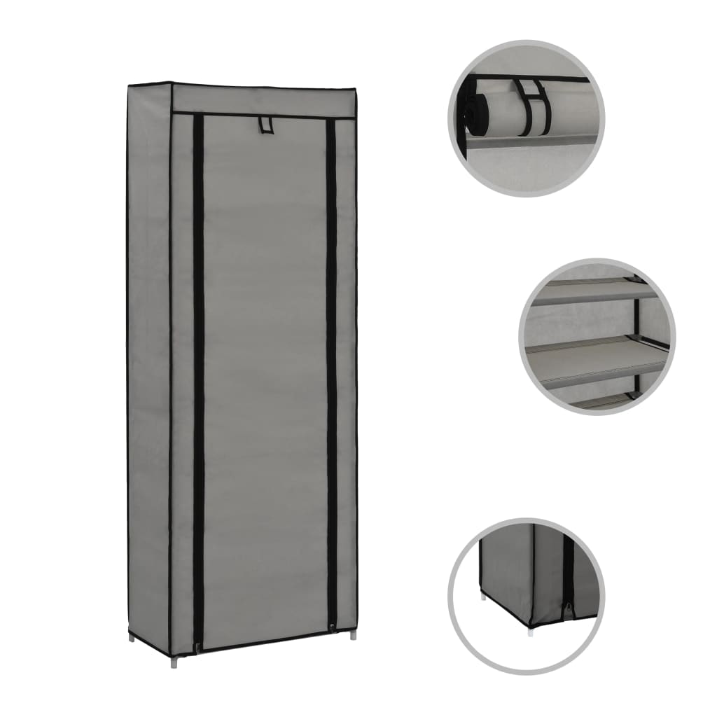 Schuhschrank Mit Abdeckung 57 X 29 X 162 Cm Stoff