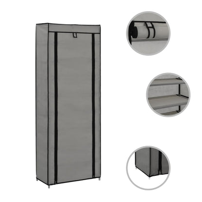 Schuhschrank Mit Abdeckung 57 X 29 X 162 Cm Stoff