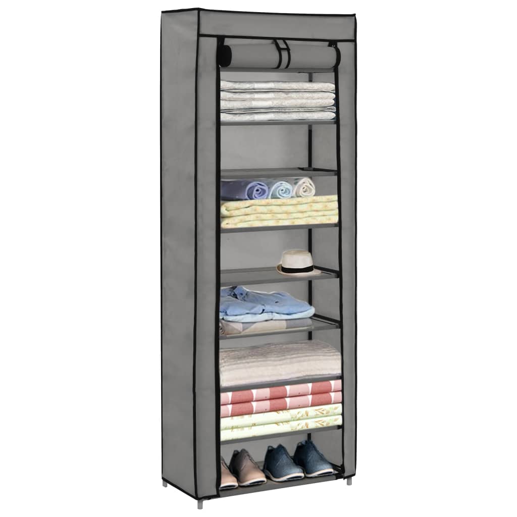 Schuhschrank Mit Abdeckung 57 X 29 X 162 Cm Stoff