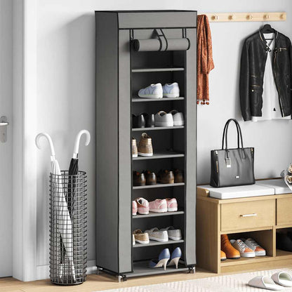 Schuhschrank Mit Abdeckung 57 X 29 X 162 Cm Stoff