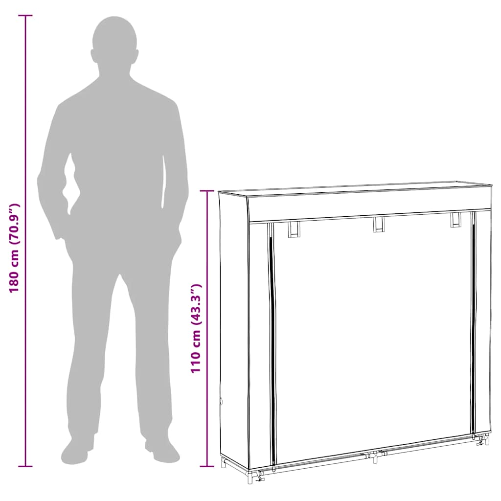 Schuhschrank Mit Abdeckung 115 X 28 X 110 Cm Stoff