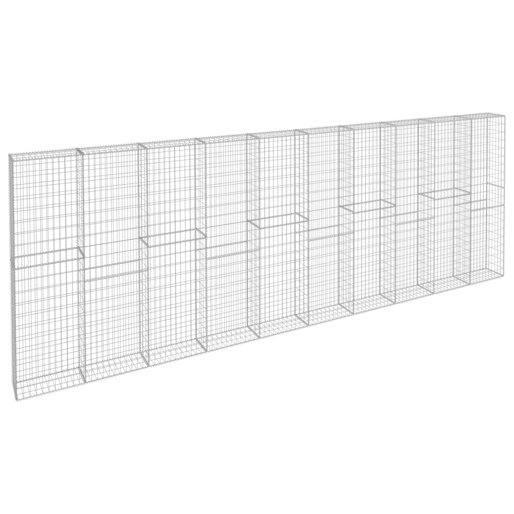 Gabionenwand Mit Abdeckung Verzinkter Stahl 600×30×200 Cm
