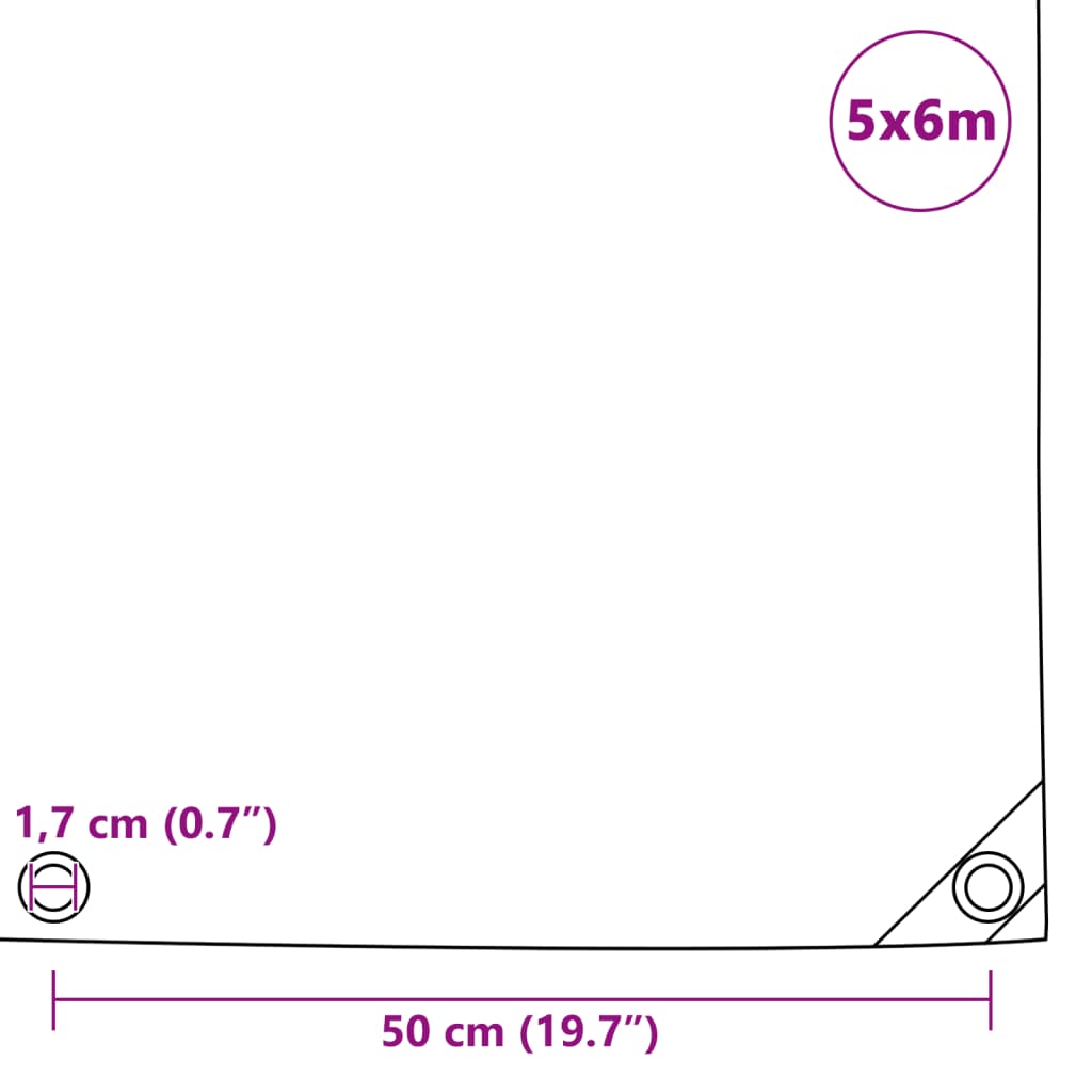 Abdeckplane 650 G/M² 5 X 6 M Grau